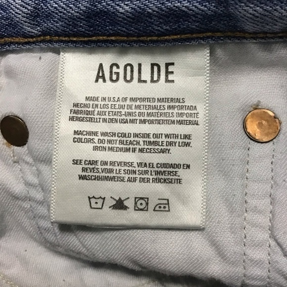AGOLDE Riley High Rise Straight Crop Jeans in Shatter Size 27. - Picture 12 of 13